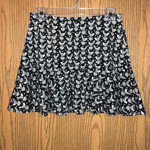 Bird printed skirt (circle skirt) high waisted